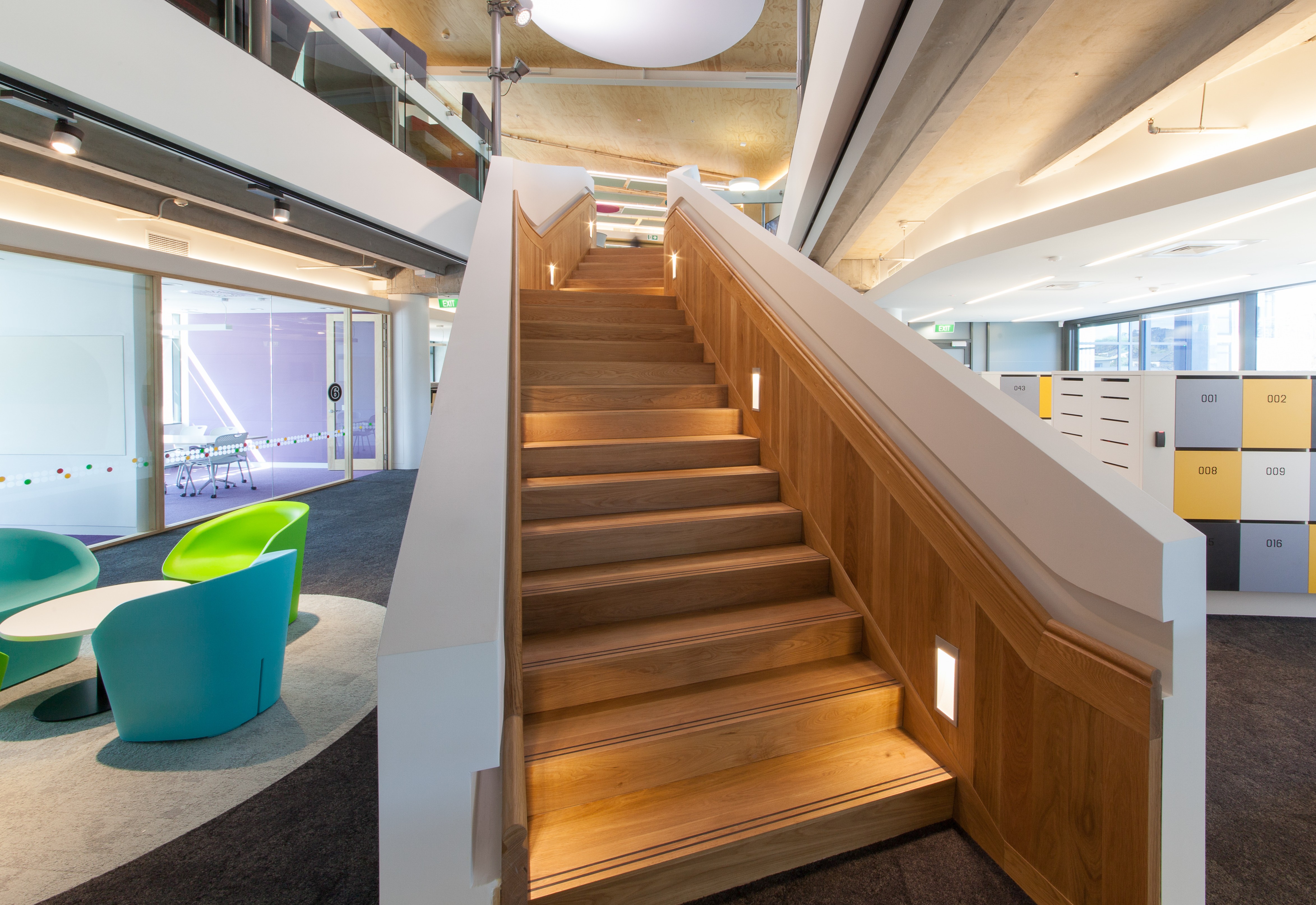 commercial timber stairs project with Ackworth House