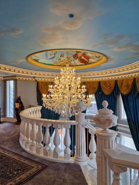 White balustrades with intricate detailing