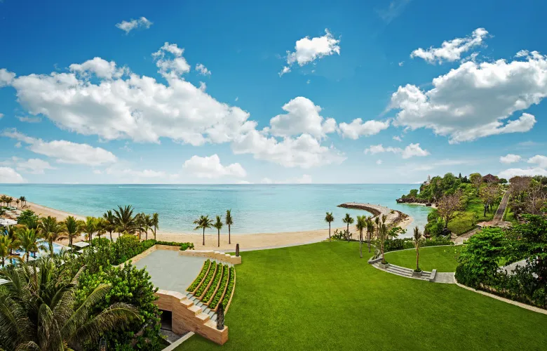 Unity Garden beachfront wedding outdoor ceremony, Mulia Bali