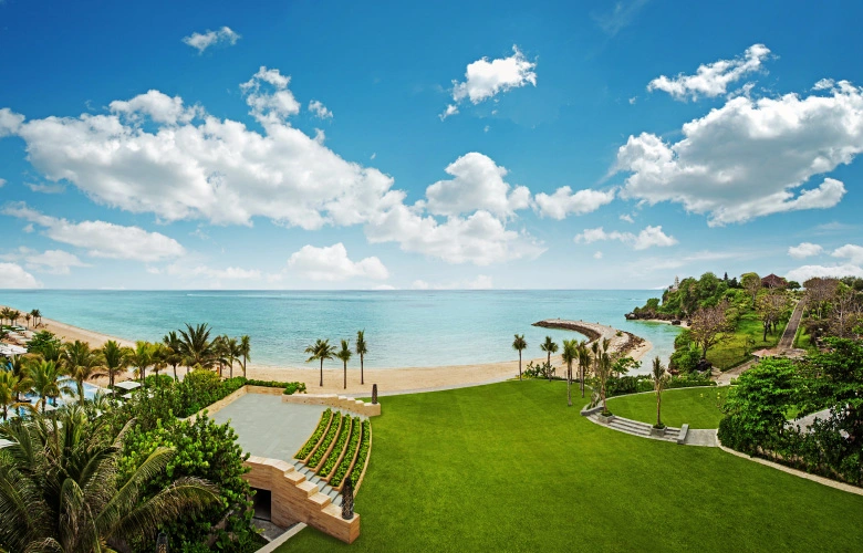 Unity Garden beachfront wedding outdoor ceremony, Mulia Bali