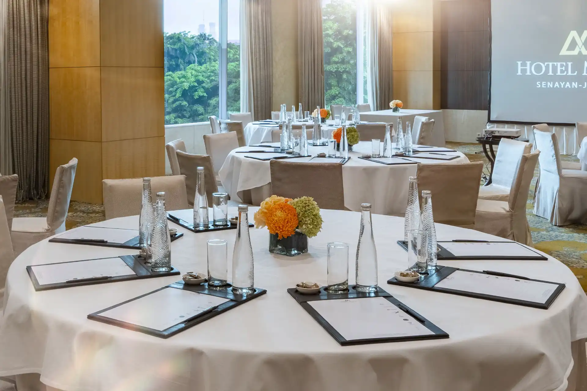 Elegant corporate event setup showcasing a refined venue during a business function