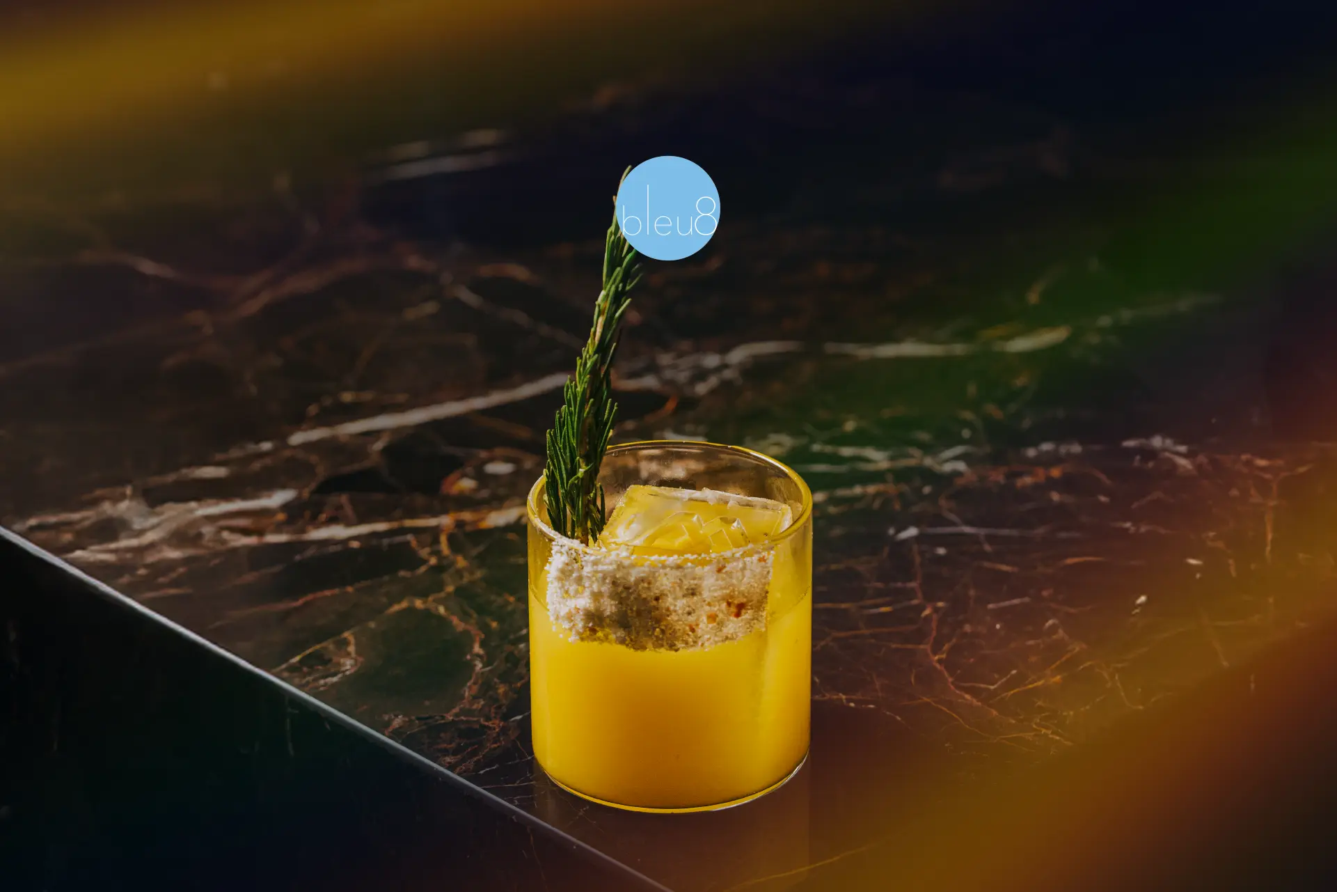 Assorted signature cocktails served at bleu8 during sunset hour on a Monday evening