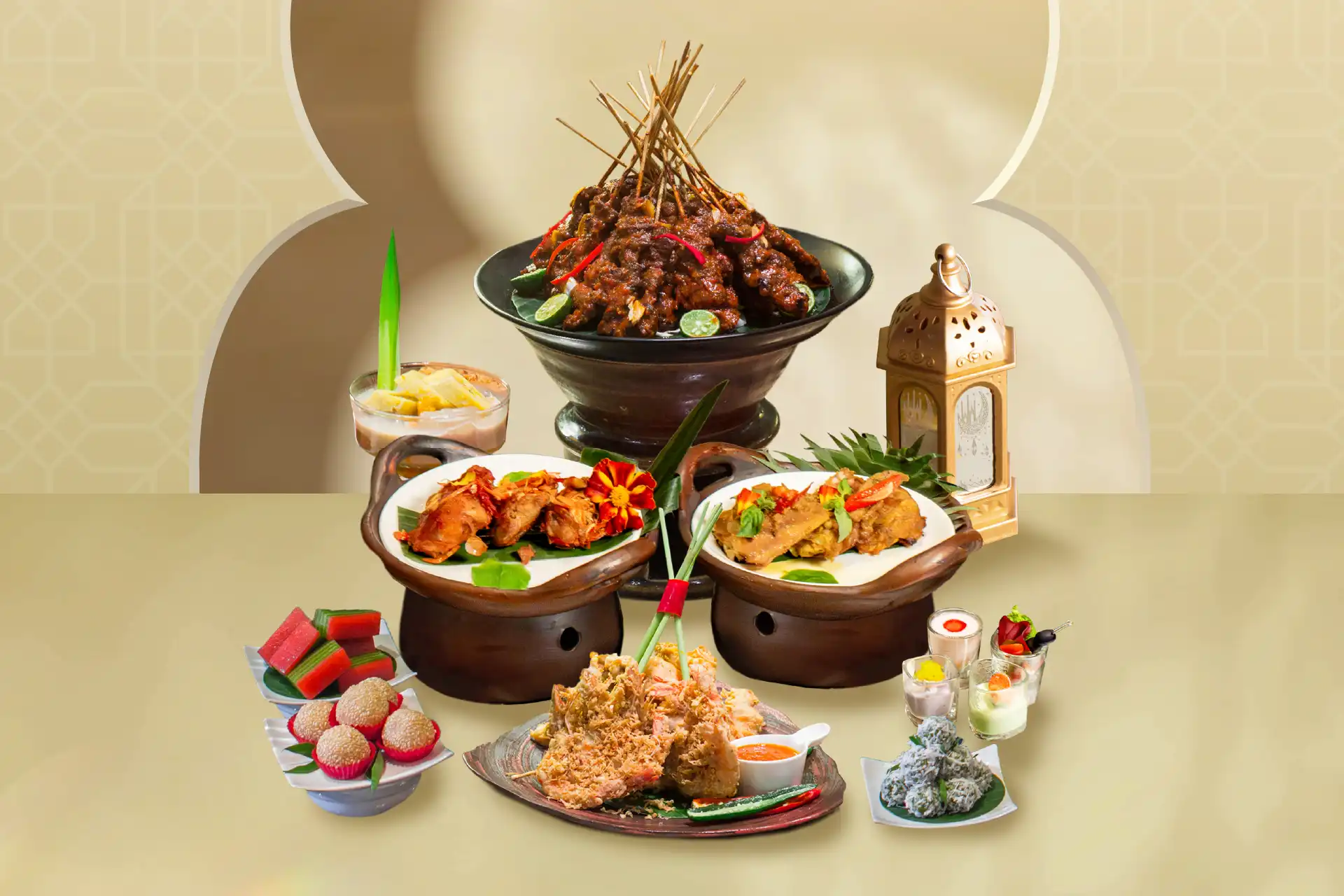 Ramadan Iftar dining selection with traditional dishes at Hotel Mulia Senayan Jakarta including The Cafe, Table8, and Edogin