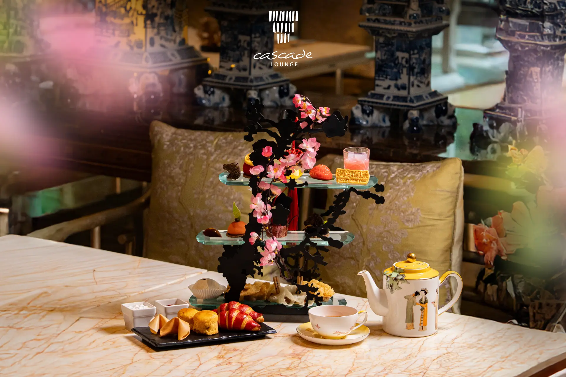 A timeless tea ritual, welcoming grace and good fortune at Cascade Lounge