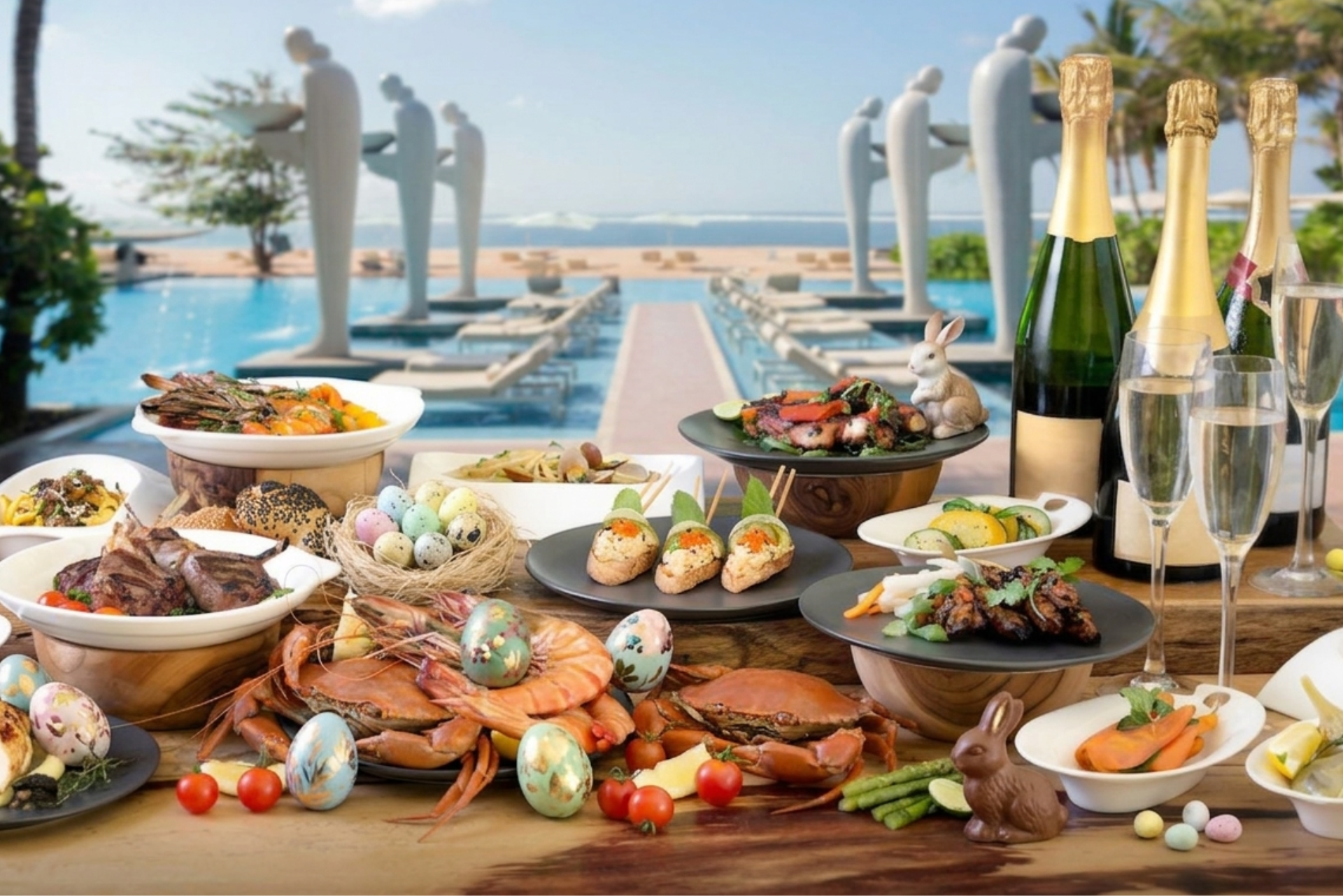 Easter Sunday brunch at Soleil Mulia Bali with oceanfront dining in Nusa Dua