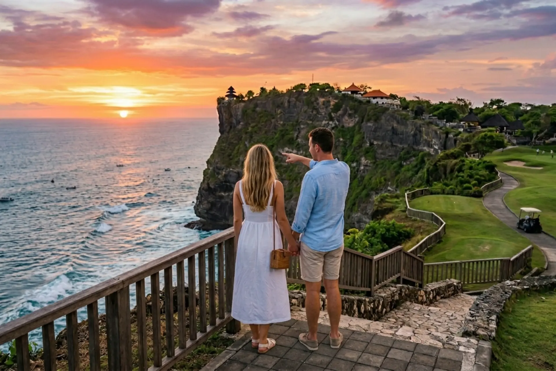 Scenic coastal drive and cultural sightseeing around Bali’s cliffs and ocean views near Uluwatu