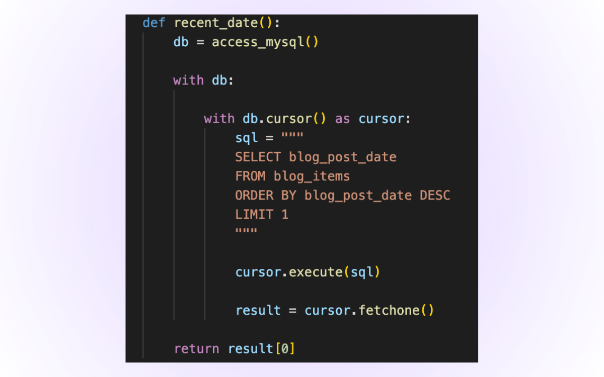 Finding the greatest date in a MySQL table