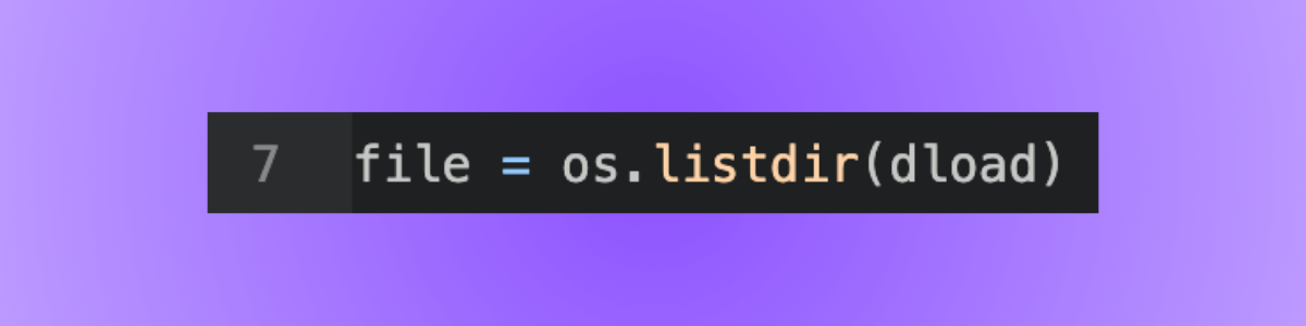 code to list all files in a directory
