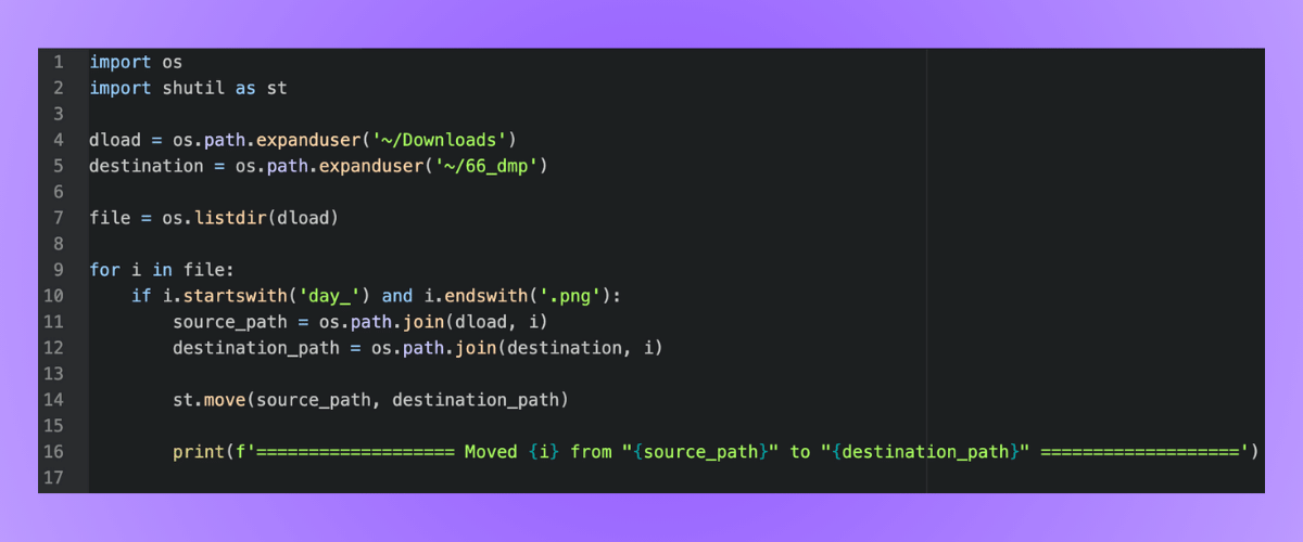 My file automation code