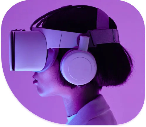 Girl in virtual glasses