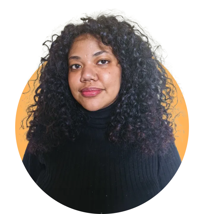 Woman smiling in black jersey