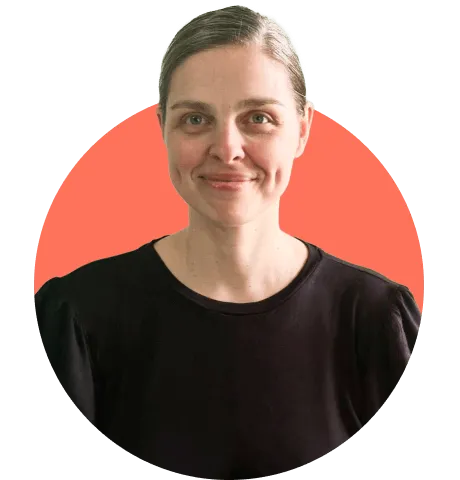 Woman smiling in black t-shirt