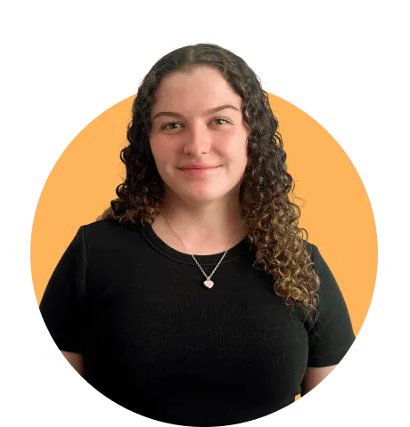 Woman with curly hair smiling