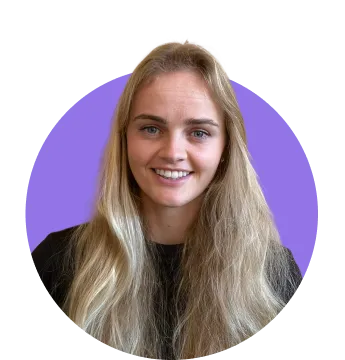 Woman with long blonde hair smiling