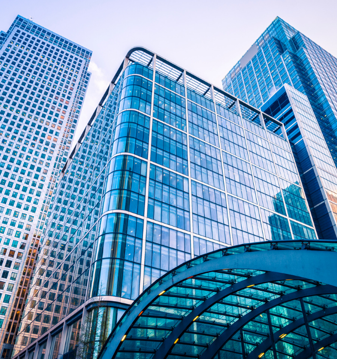 Corporate team working in a real estate recruitment company office