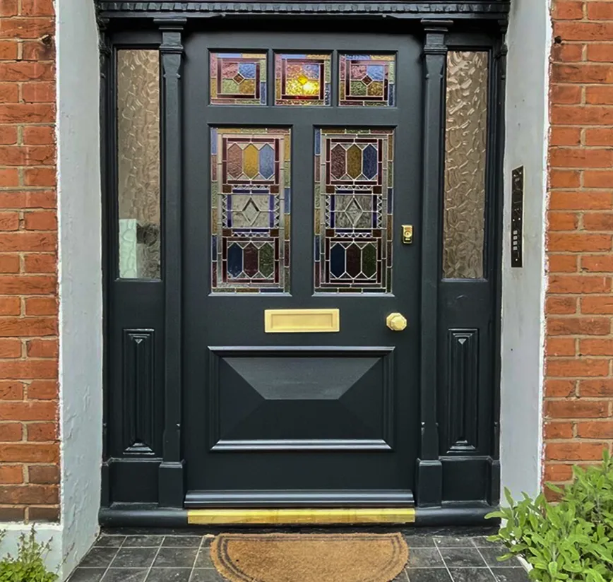 Traditional wooden front door