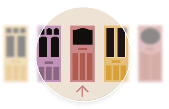 illustration showing selecting a front door style