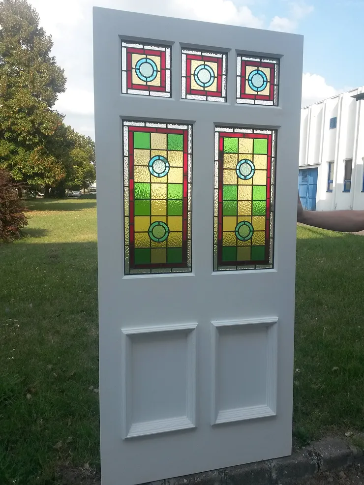 Stained glass front door with stained glass