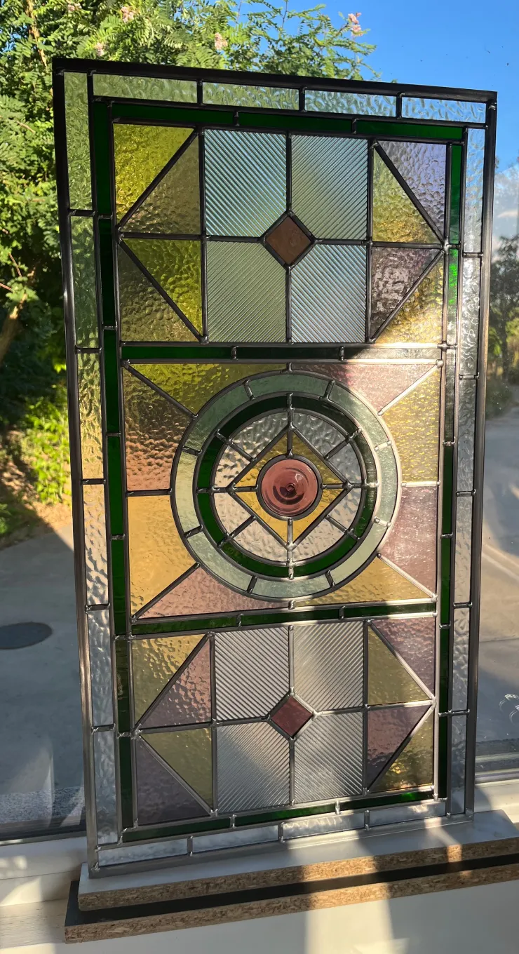 Edwardian style stained glass panel