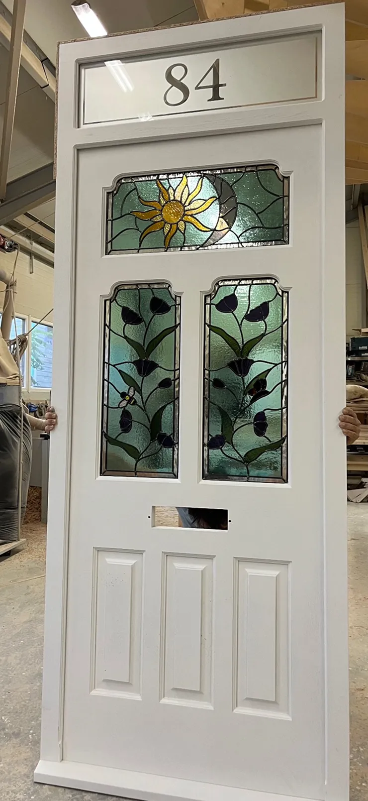 victorian front door with stained glass-1
