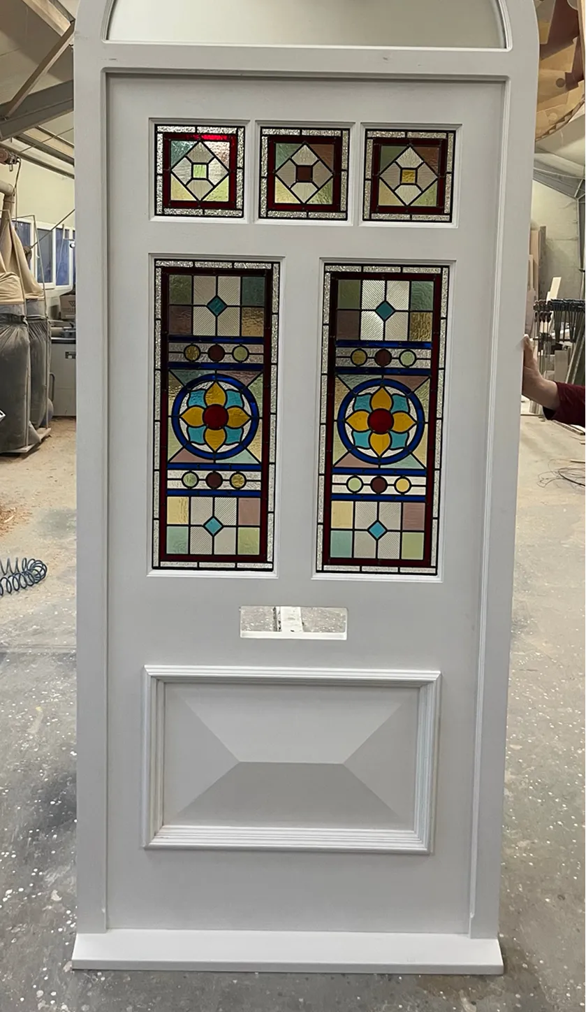 Edwardian front door with ribbed glass