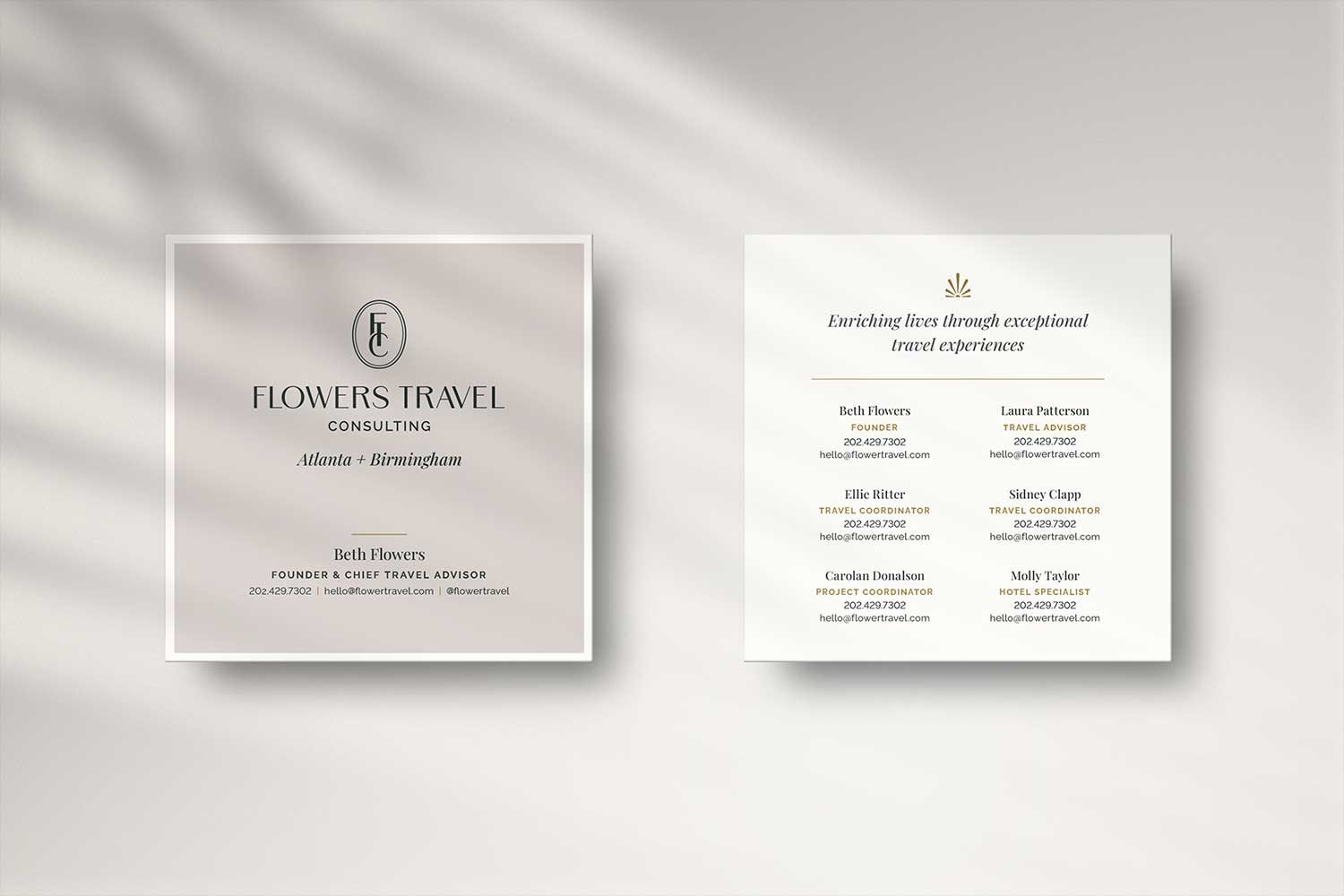 Flowers Travel Consulting business card