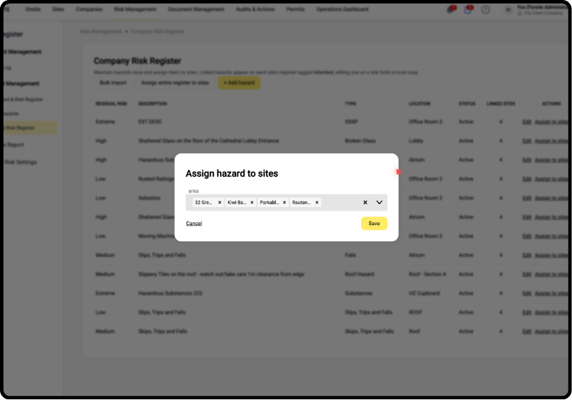 Company Risk Register
