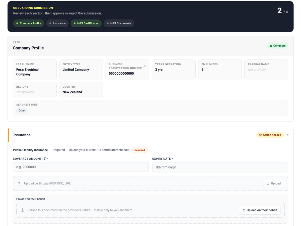 Service Provider Onboarding