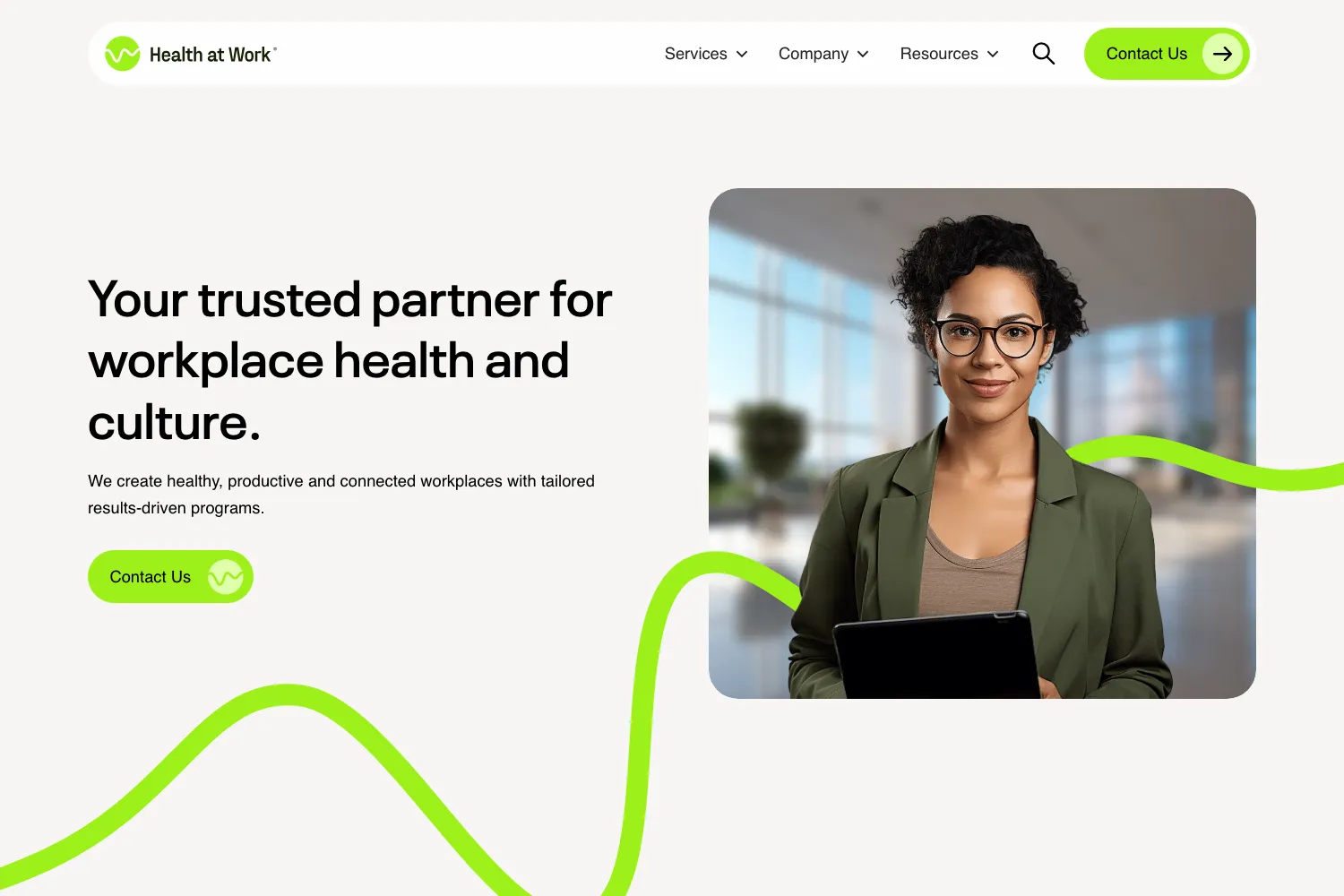 Health at Work homepage