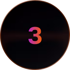 Circle with gradient number 3 in the center on a black background.