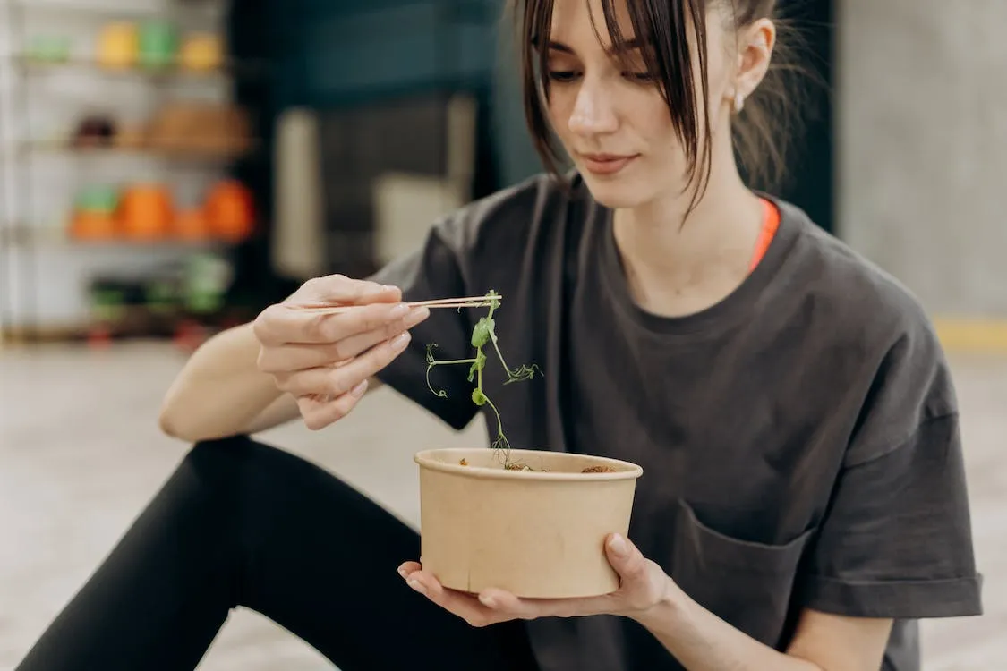 Free Woman Eating Healthy Food Stock Photo