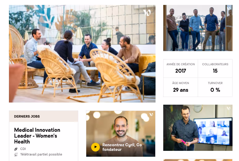 Page Perefit sur la plateforme Welcome to the Jungle