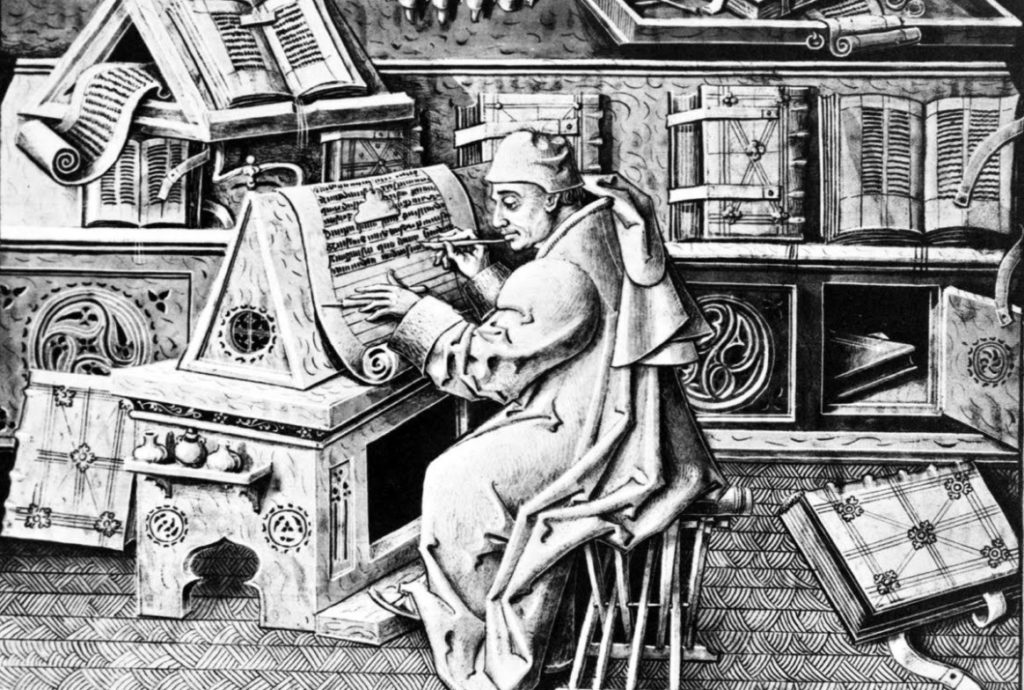 evolution espace de travail scriptorium moyen age