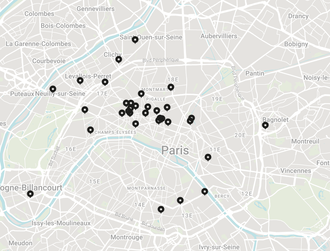 map des espaces partagés Morning