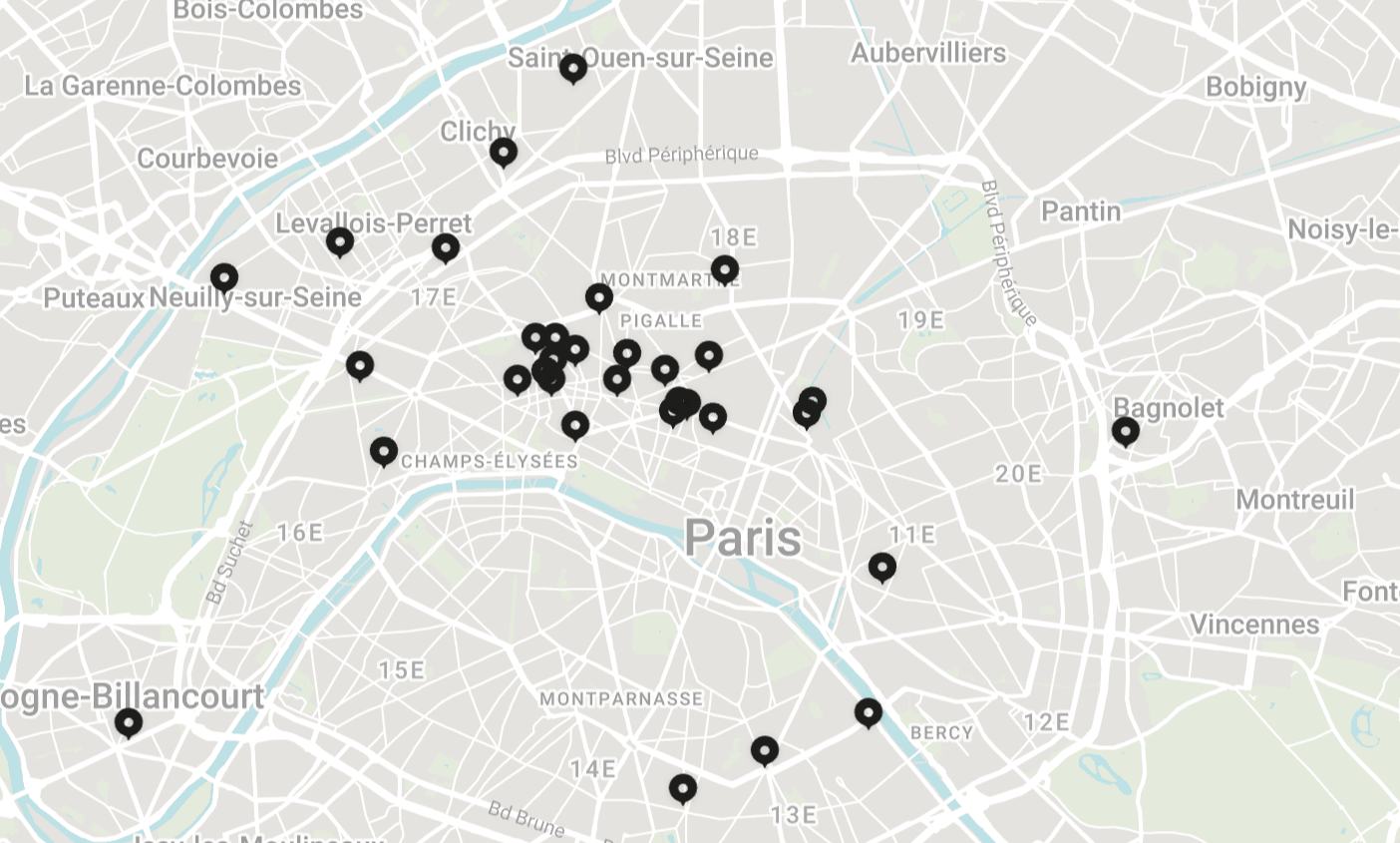 carte des espaces Morning flexibles