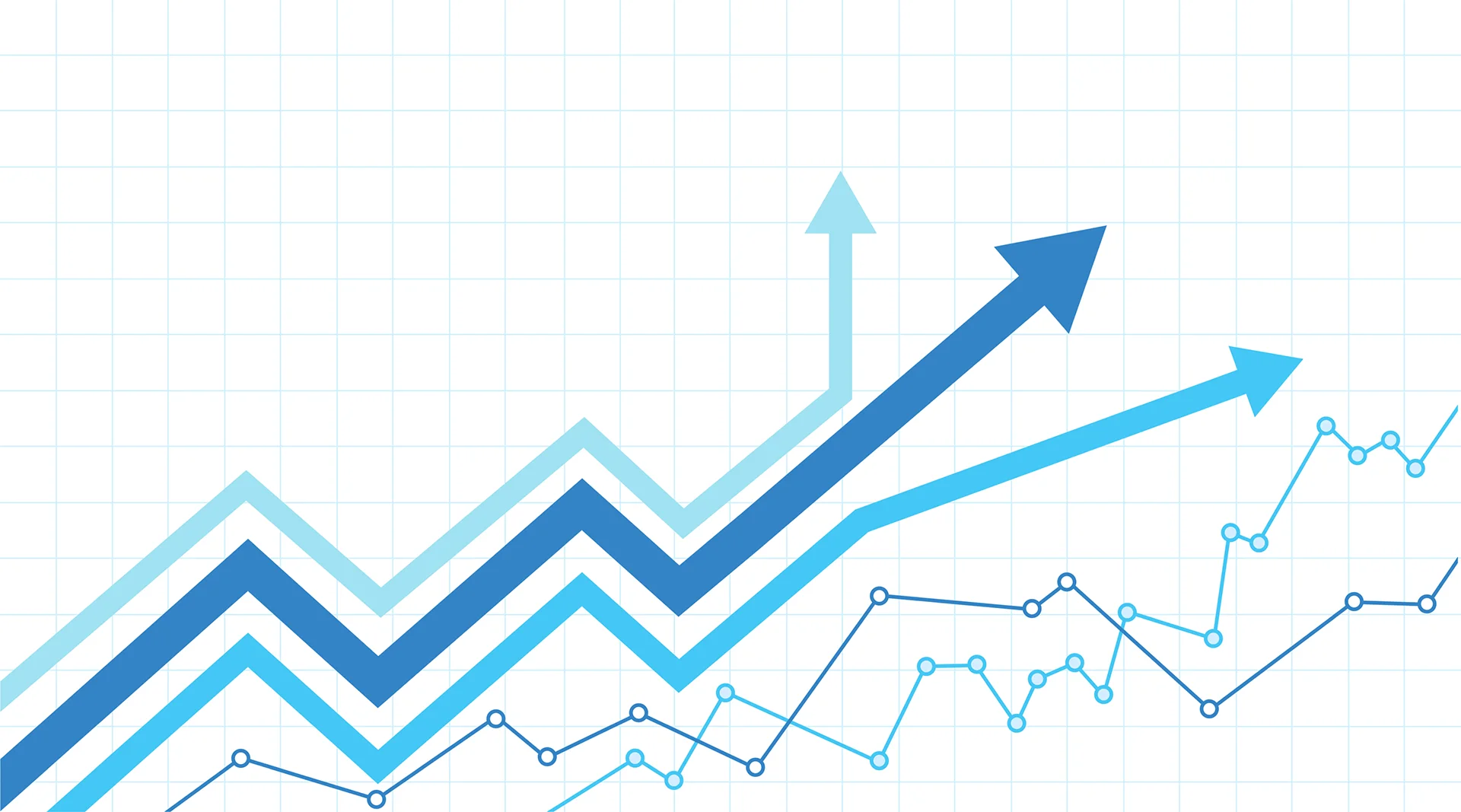 grafiek met blauwe stijgende lijnen