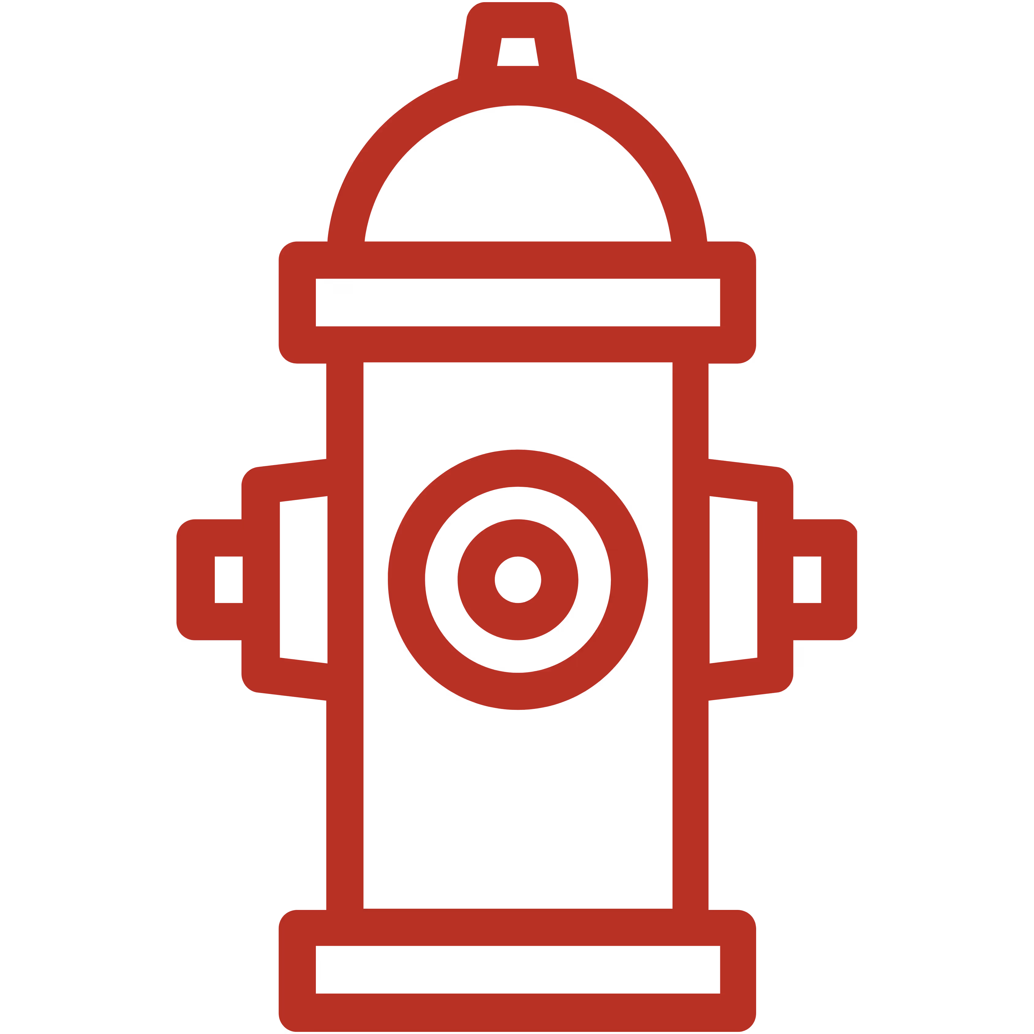 Rotes Symbol eines Hydranten auf schwarzem Hintergrund.