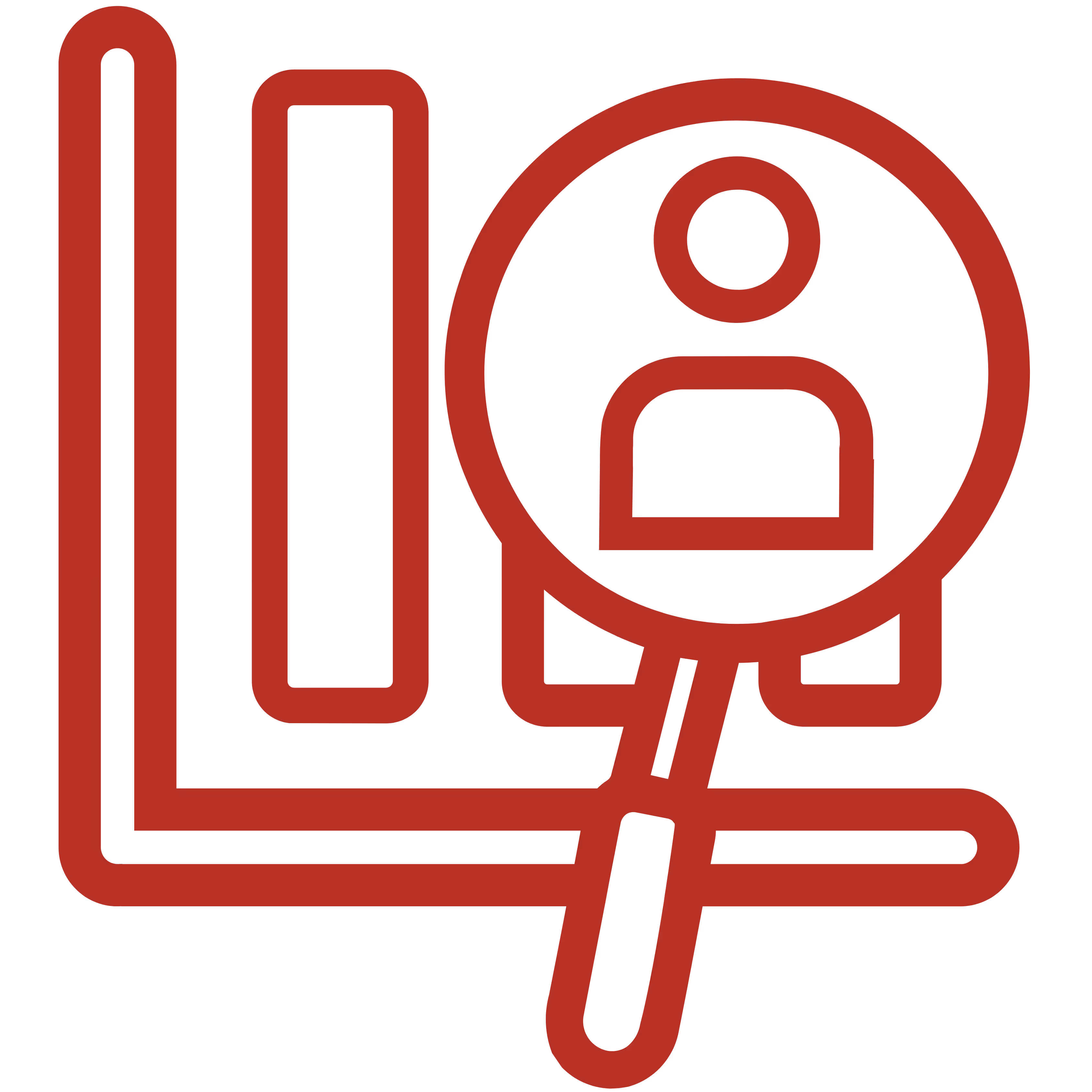 Rotes Balkendiagramm mit Lupe, die eine Personensymbolik vergrößert.