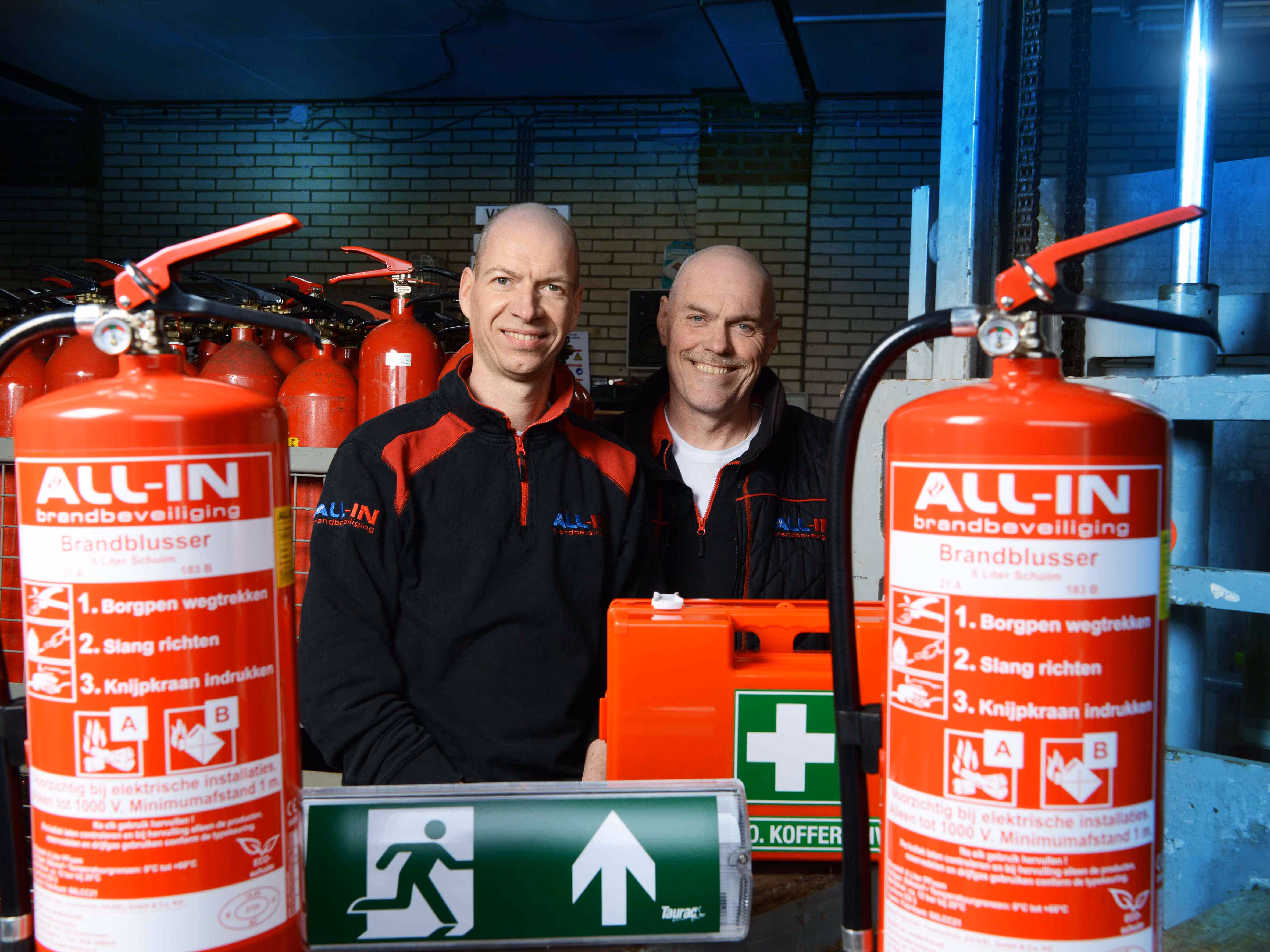 Erik Hoeks en Lourens Bouwmeester van All-in Brandbeveiliging