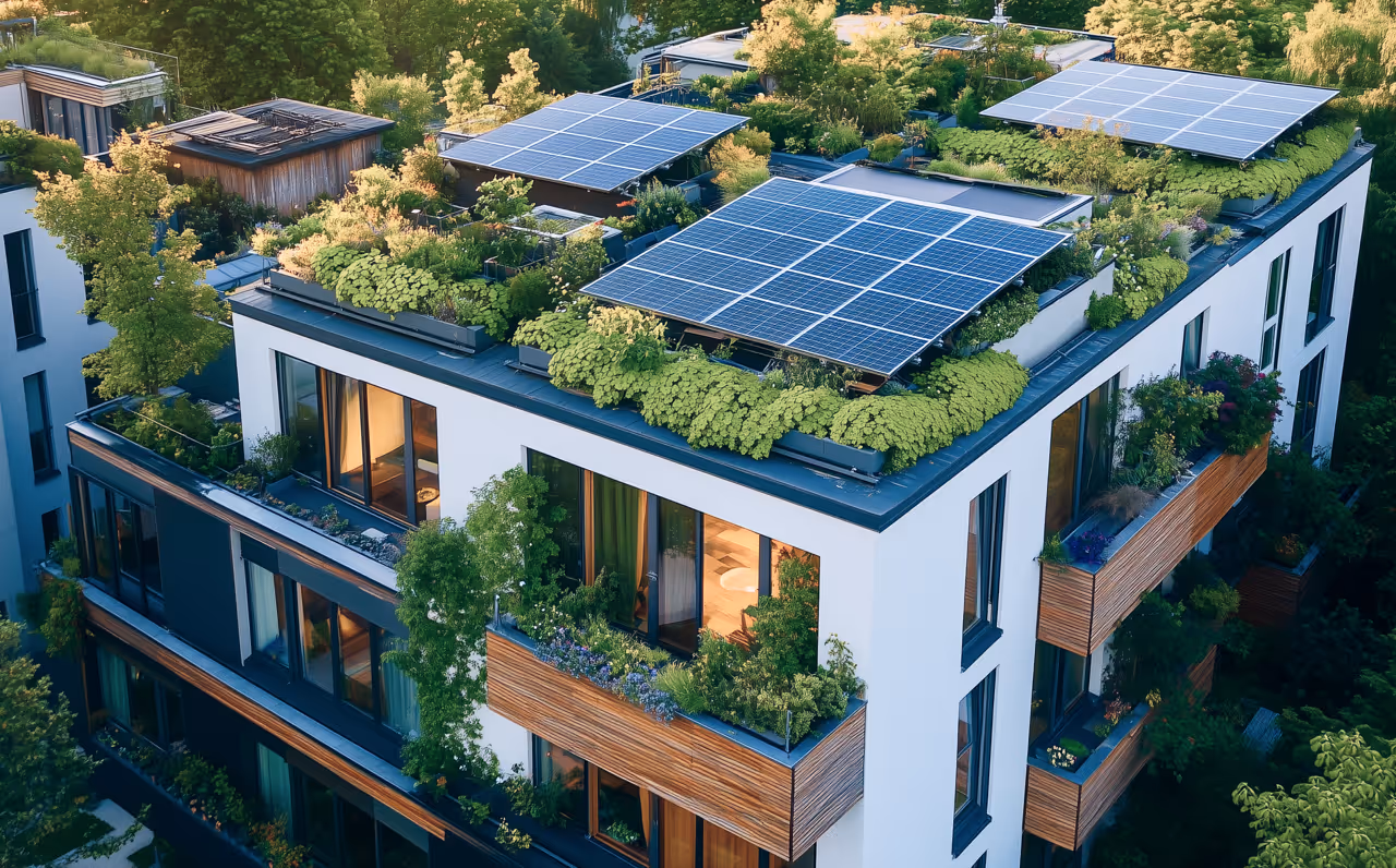 Klimafreundliche Energie: Die Kombination von Dachbegrünung und PV-Anlagen