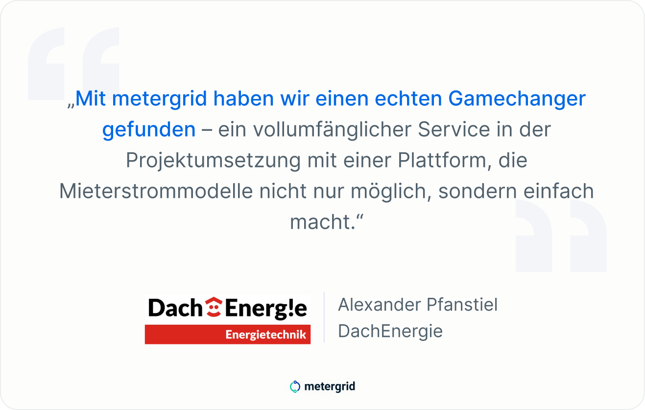 Partnernetzwerk zum erfolgreichen Mieterstromprojekt mit metergrid