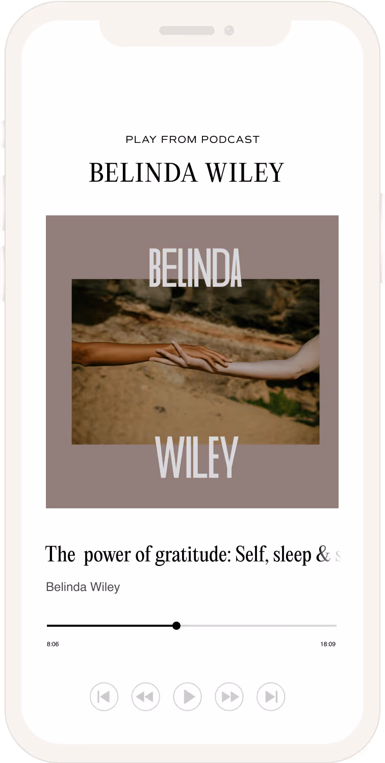 Phone mock up - a message from belinda