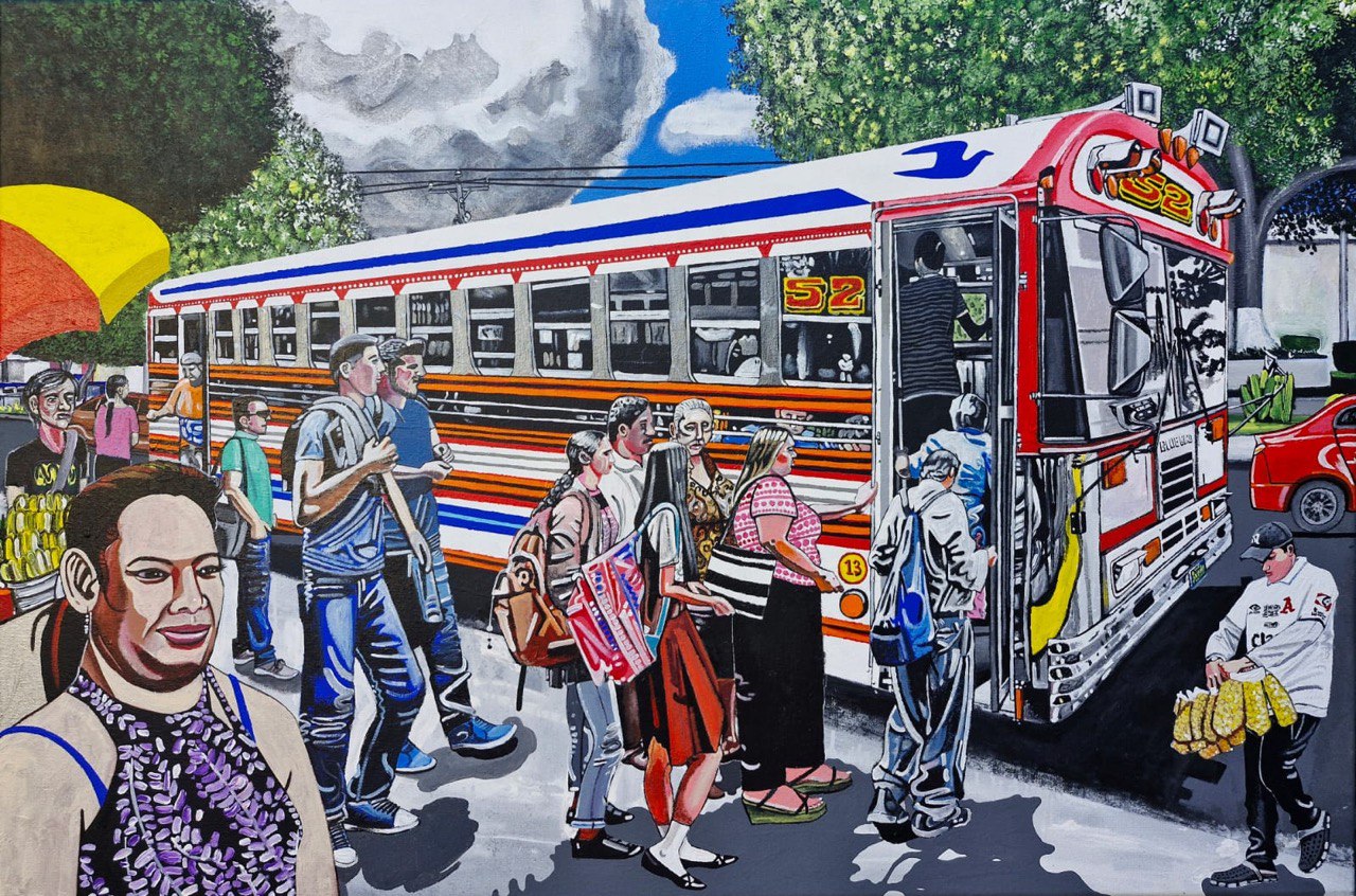 Bus recogiendo pasajeros