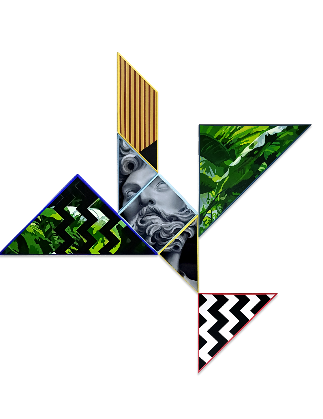 Vuelo (Flight), Orlando Villatoro, 2026. Oil and acrylic on canvas, 195 × 200 cm (polyptych).