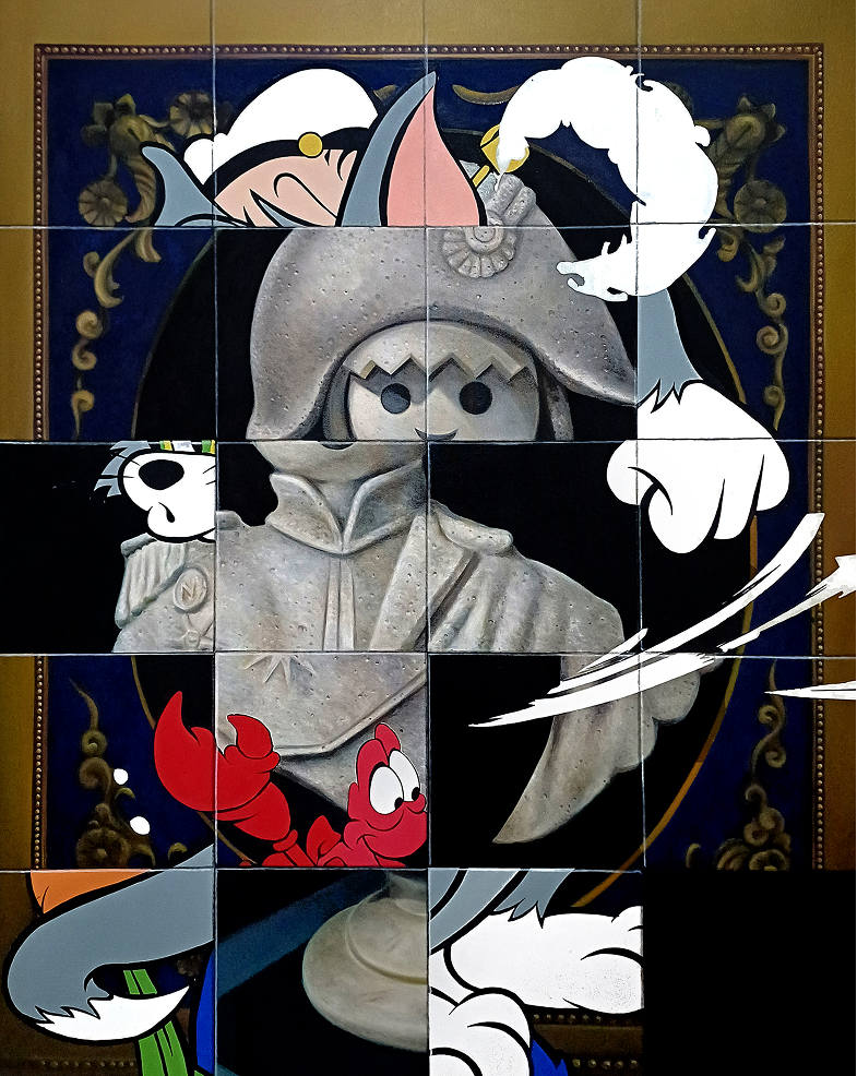 El gobernante (The Ruler), Orlando Villatoro, 2026. Oil and acrylic on canvas, 135 × 108 cm.