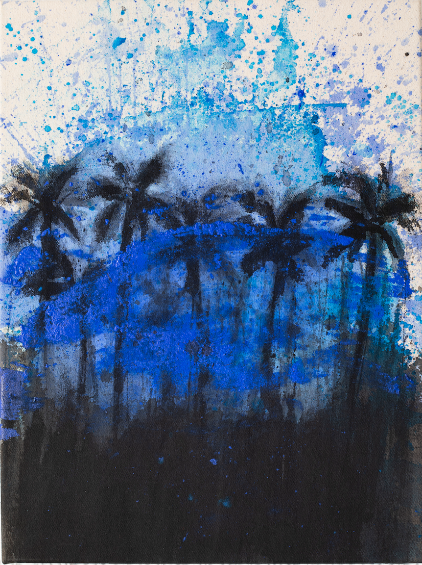 «Serie Tropicalia», obra de Antonio Romero. 2026, acrílico y carboncillo sobre lienzo.
