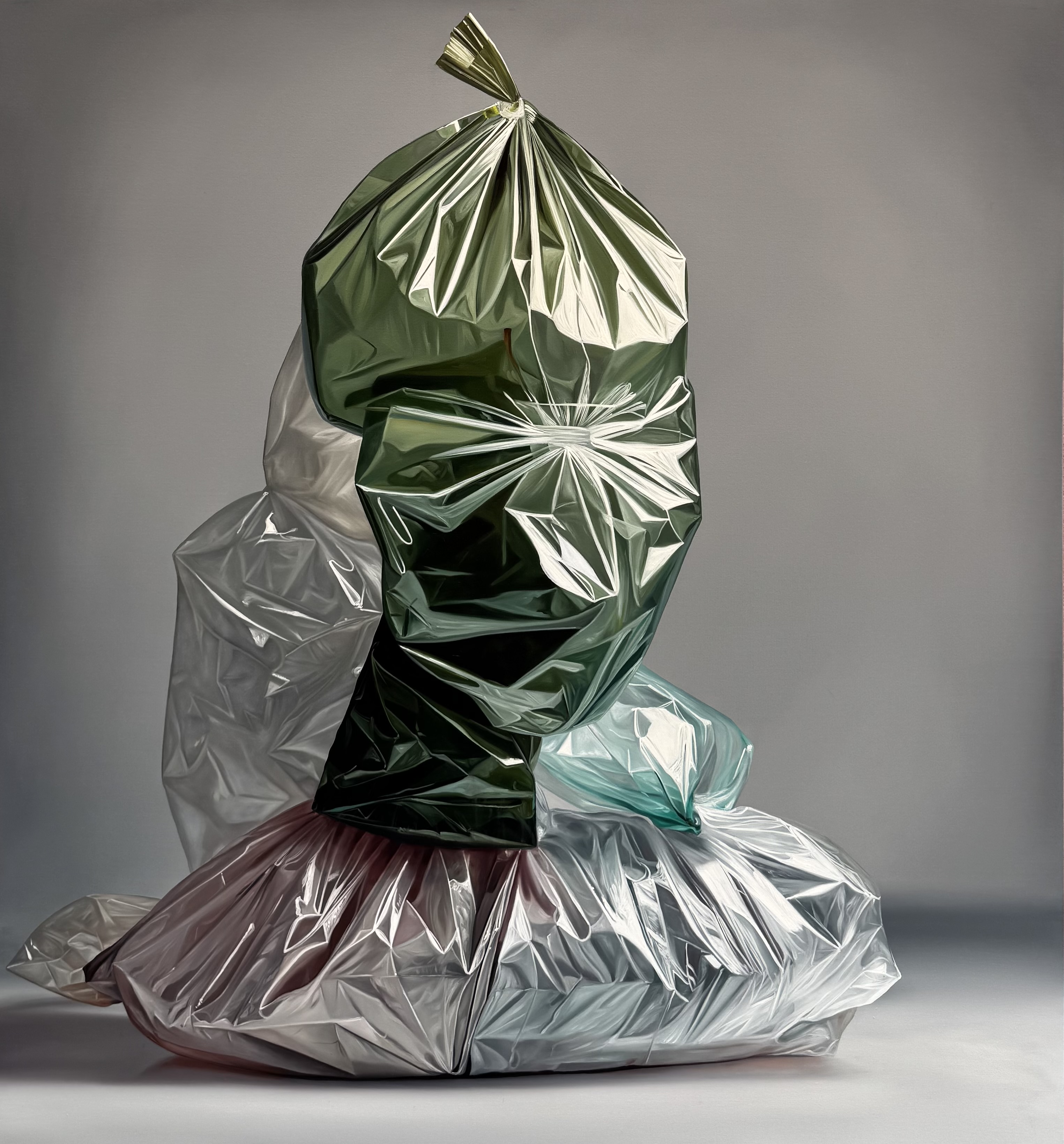 «Construcción 62», obra de Carlos Villabón. 2025, óleo sobre lino, 140 x 130 cm.