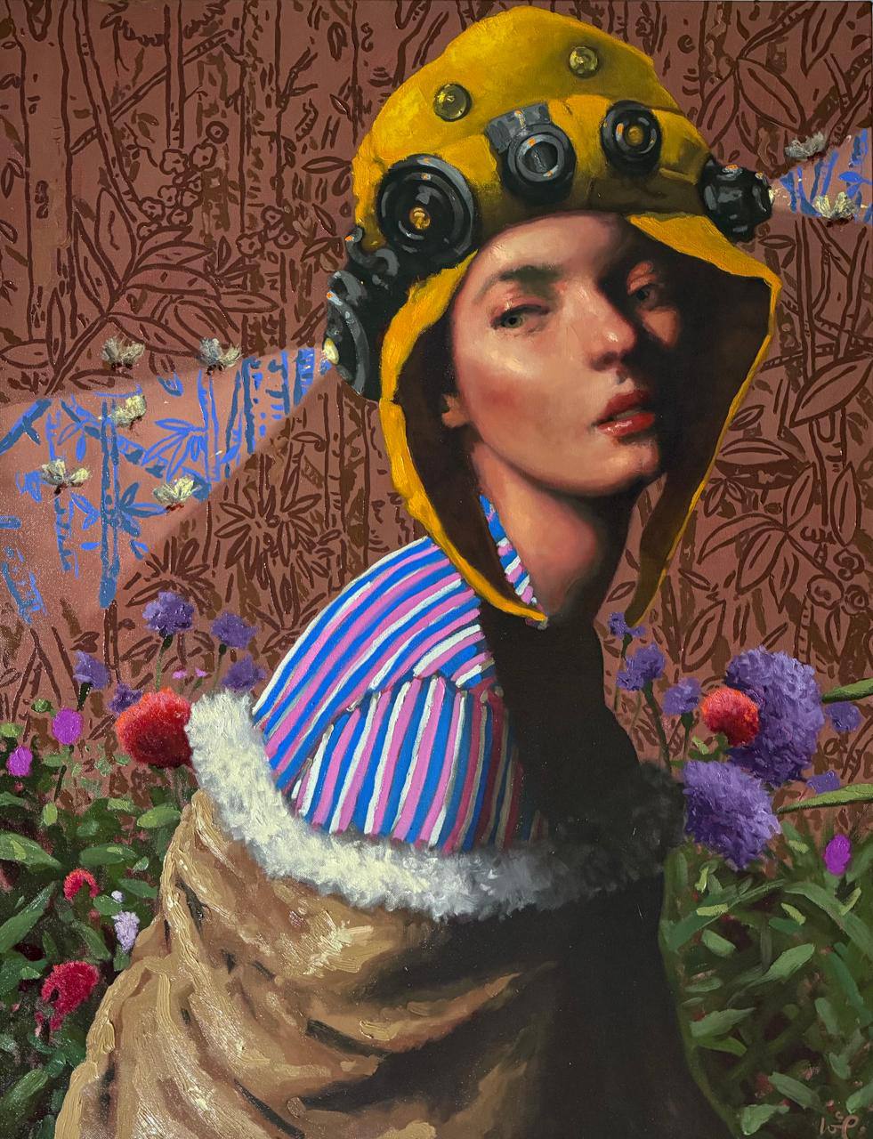 «Paseo nocturno», obra de Luis Cornejo. 2025, óleo sobre tela, 130 x 100 cm.