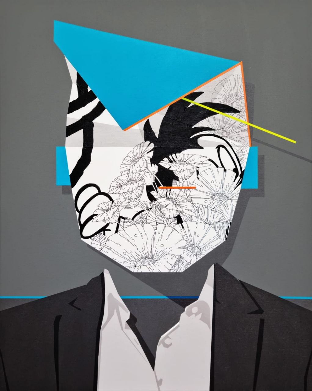 «Desdoblar», obra de Enrique Jaramillo. Acrílico sobre tela, 76 x 61 cm.