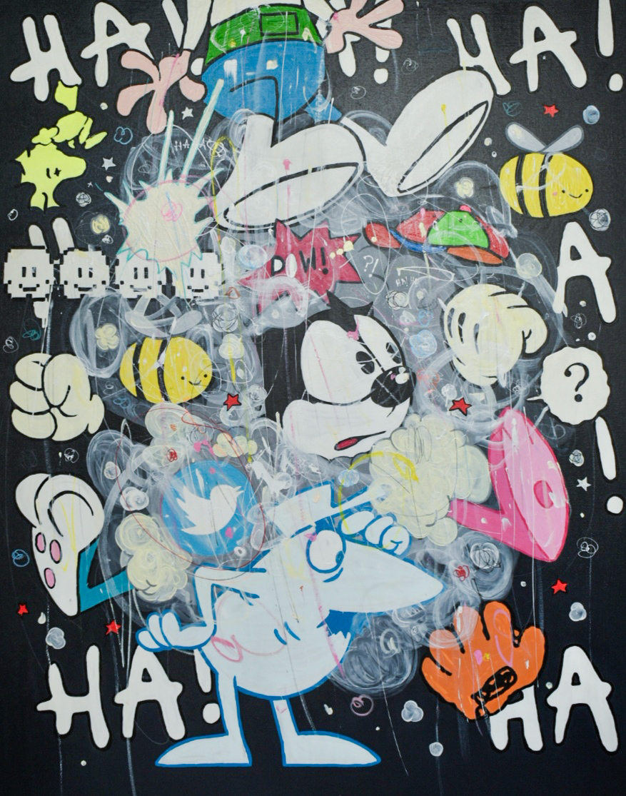 «Suspenso», obra de Abel Amaya. 2025, acrílico sobre lienzo, 150 x 120 cm.